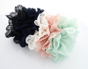 veryshine.com scrunchies/hair holder Floral Lace petal hair elastic edge chiffon scrunchies
