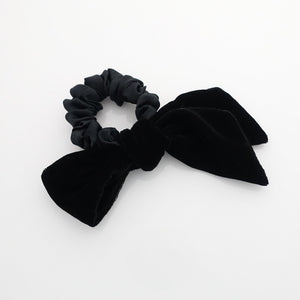 veryshine.com scrunchies/hair holder Folding bow knot short silk velvet bow knot satin scrunchies black velvet simple bow luxury style bow scrunchy