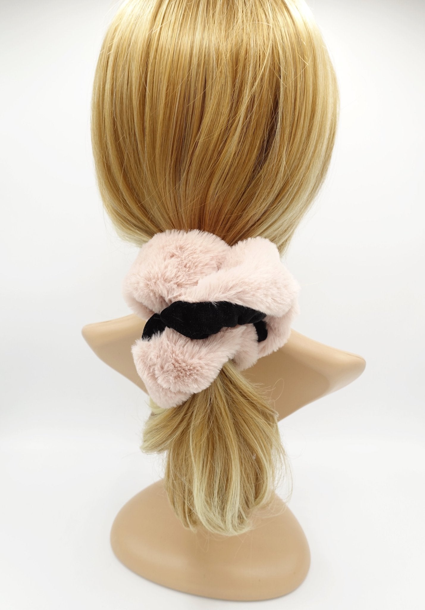 veryshine.com scrunchies/hair holder fur velvet scrunchies two tone scrunchie stylish hair elastic women accessory