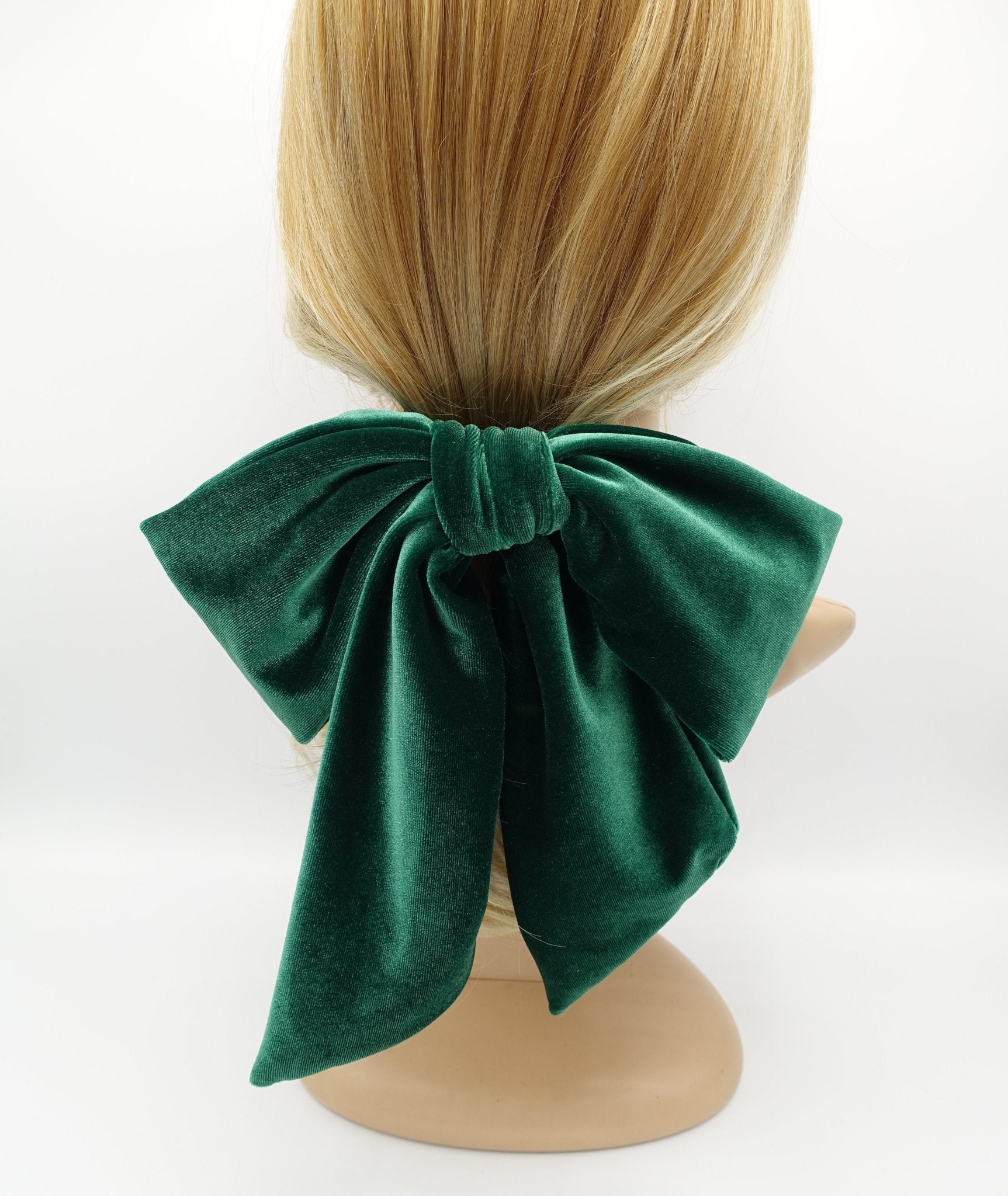 giant velvet bow french barrette wide tail women hair accessory