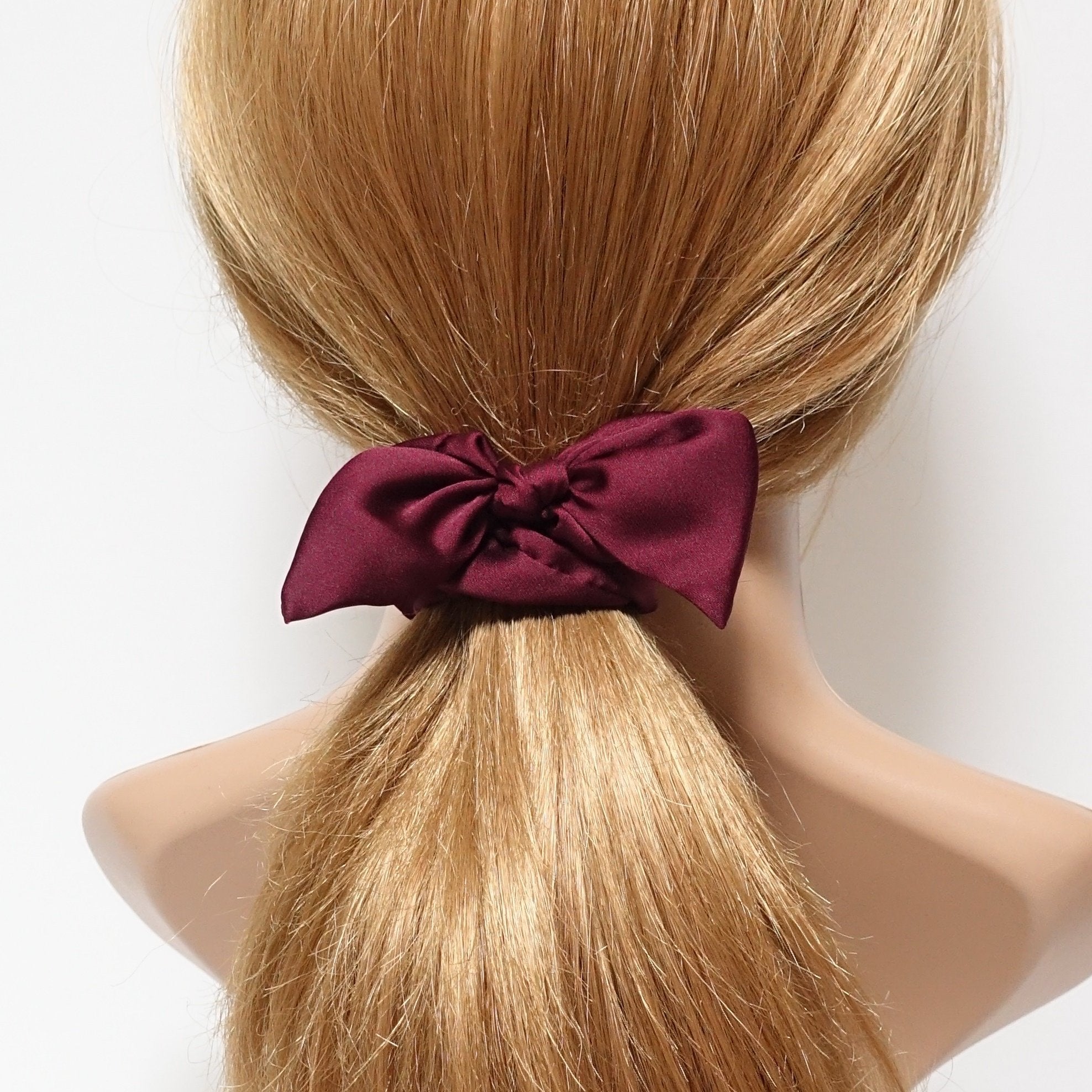 veryshine.com scrunchies/hair holder glossy satin bow knot hair scrunchie cute casual hair accessory scrunchies for women