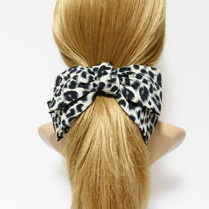 veryshine.com scrunchies/hair holder Gray Leopard print big bow barrette sexy floppy hair bow barrette