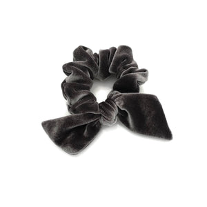veryshine.com scrunchies/hair holder Gray velvet bow knot scrunchies cute solid velvet scrunchy with hair bow women hair accessory