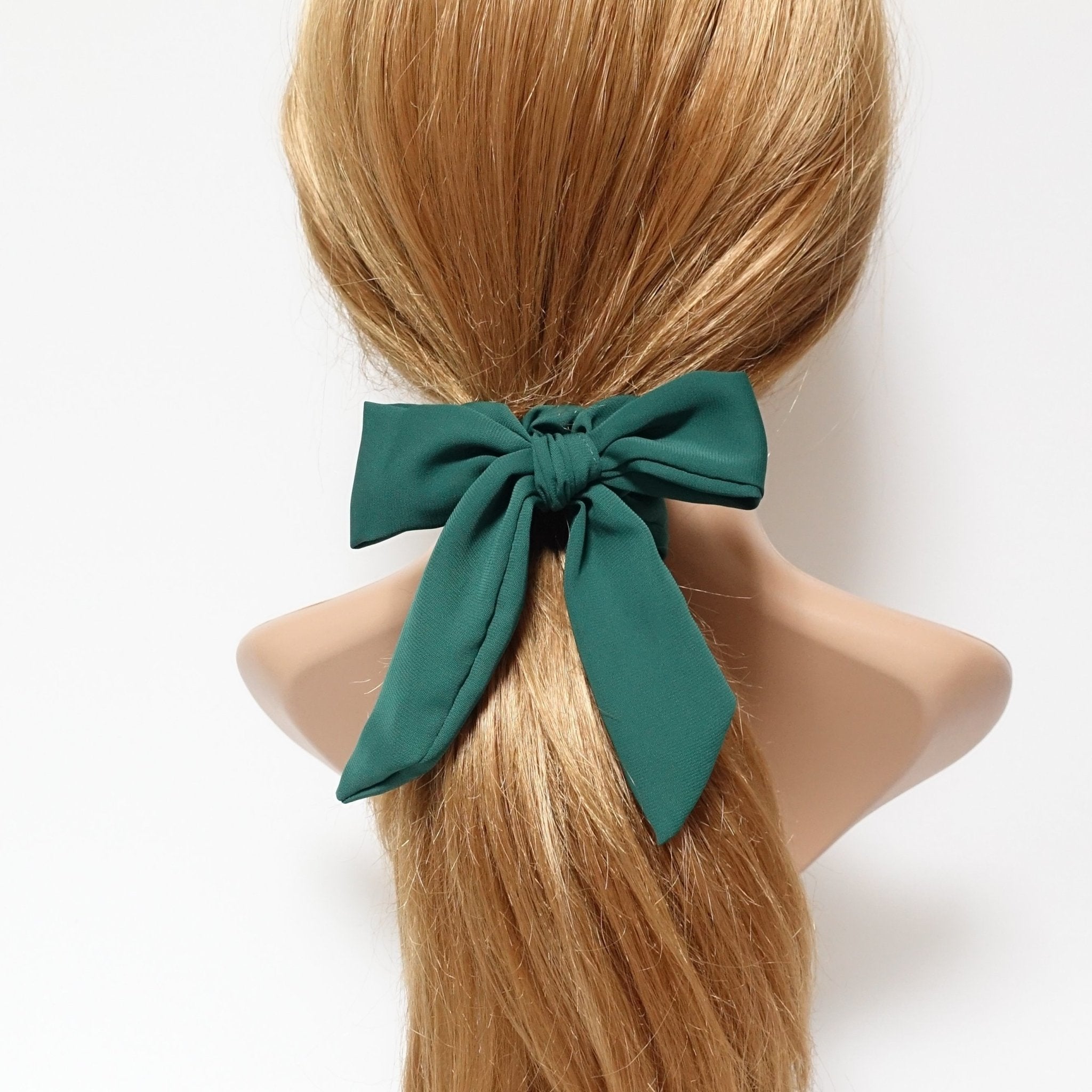 veryshine.com scrunchies/hair holder Green chiffon bow knot scrunchies lovely hair tie elastic scrunchy for woman