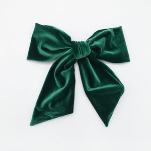 velvet hair bows in green 