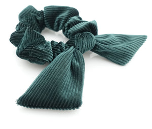 veryshine.com scrunchies/hair holder Green soft glossy corduroy bow knot scrunchies cute hair tie women scrunchie