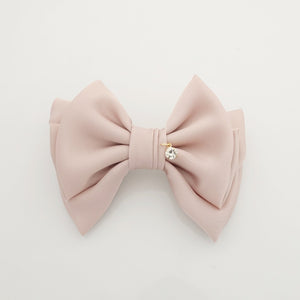 veryshine.com scrunchies/hair holder Indi pink simple basic satin hair bow barrette glossy women hair pleat bow french clip