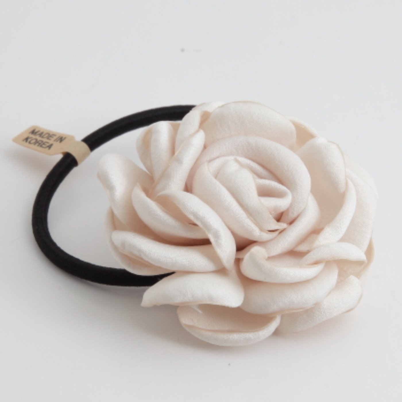 veryshine.com scrunchies/hair holder Ivory simple rose flower hair elastic ponytail holder