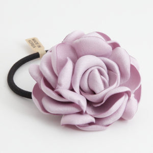 veryshine.com scrunchies/hair holder Light Violet simple rose flower hair elastic ponytail holder