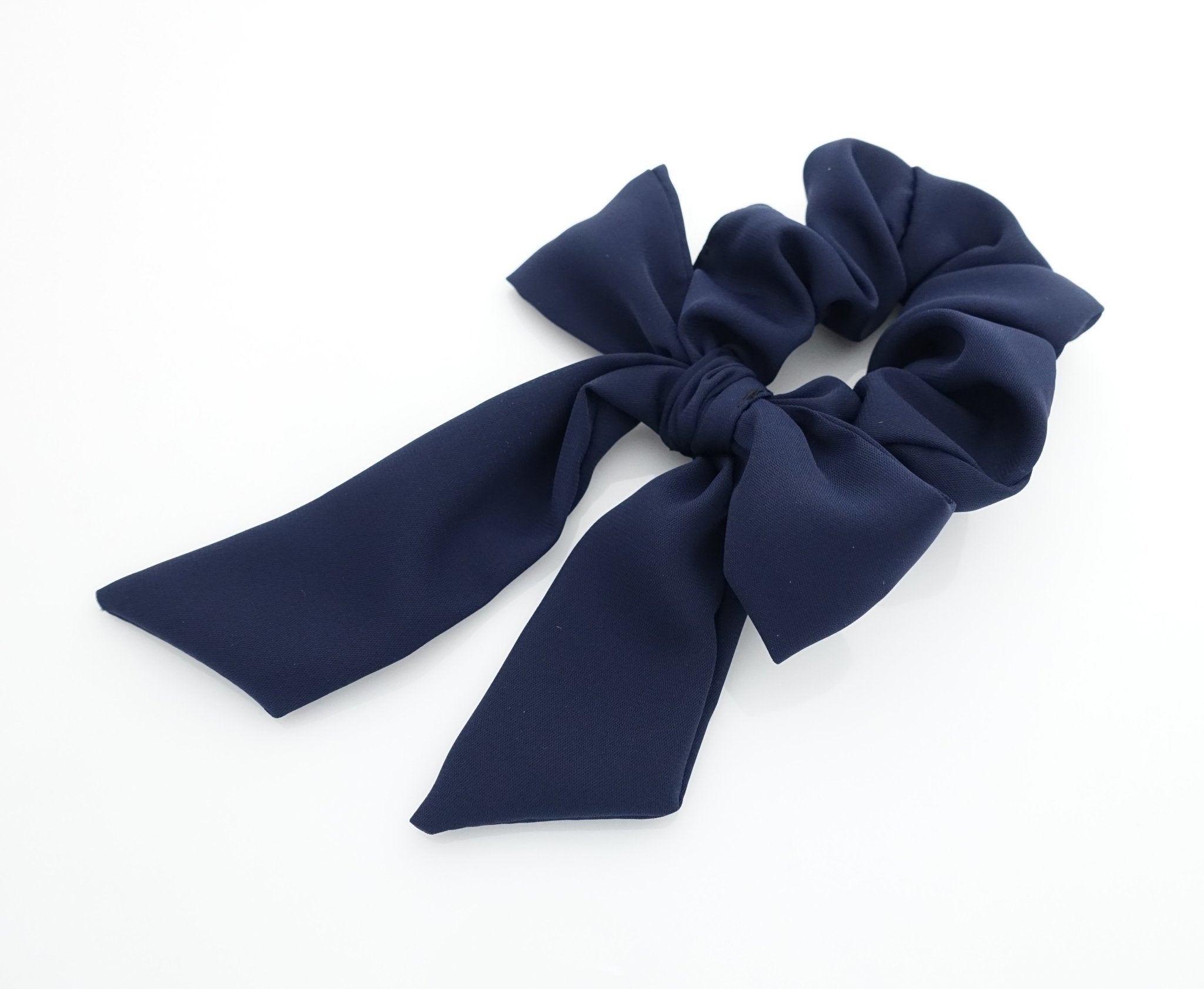 veryshine.com scrunchies/hair holder Navy chiffon bow knot scrunchies lovely hair tie elastic scrunchy for woman