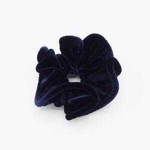 veryshine.com scrunchies/hair holder Navy pipe edge solid velvet scrunchies medium scrunchie women hair accessories