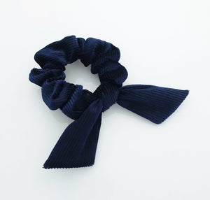 veryshine.com scrunchies/hair holder Navy soft glossy corduroy bow knot scrunchies cute hair tie women scrunchie