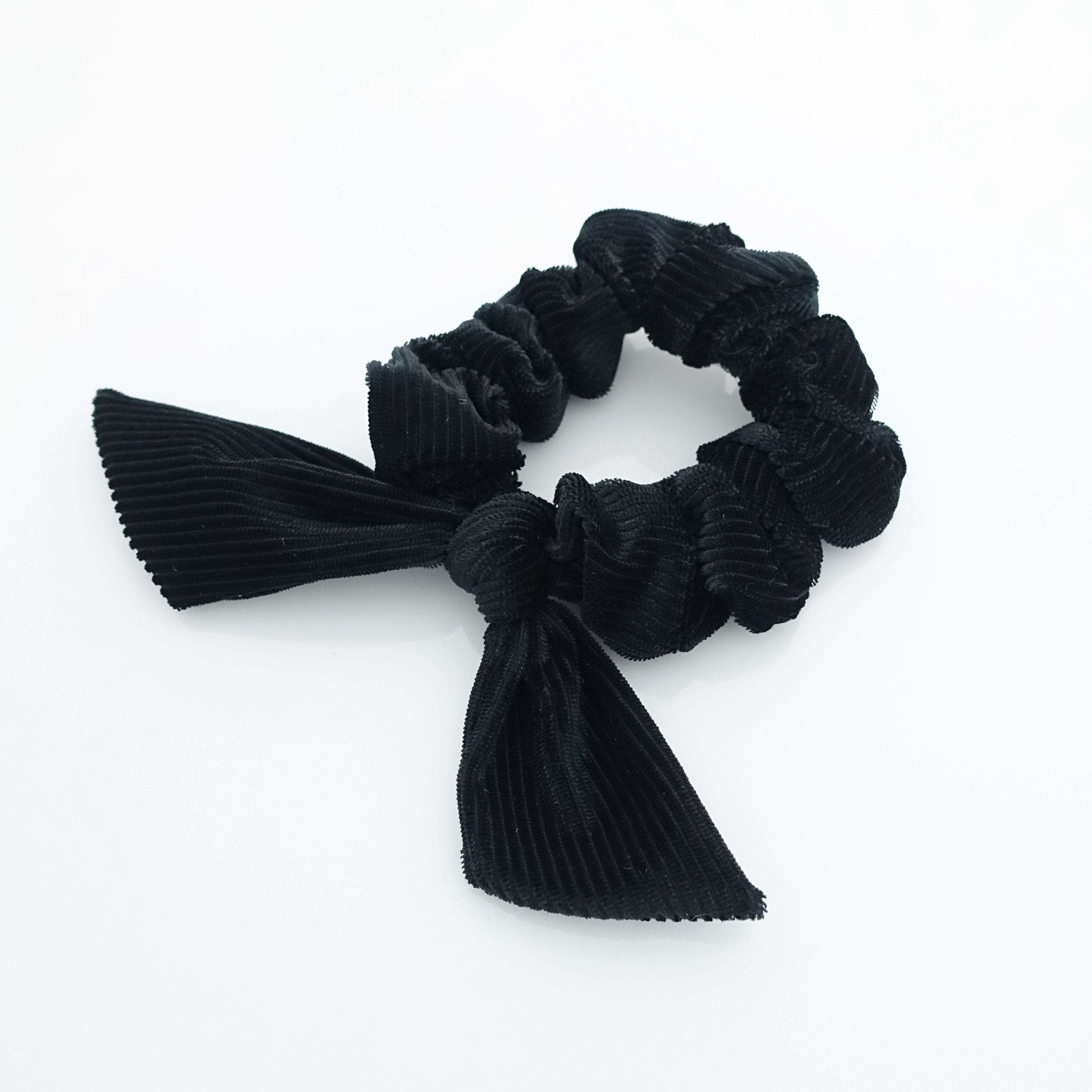 veryshine.com scrunchies/hair holder Navy soft glossy corduroy bow knot scrunchies cute hair tie women scrunchie hair accessory