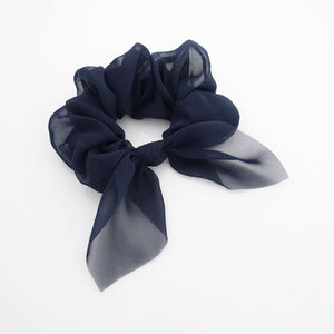 veryshine.com scrunchies/hair holder Navy translucent chiffon bow knot scrunchies pretty women scrunchie hair accessory