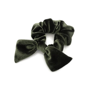 veryshine.com scrunchies/hair holder Olive green velvet bow knot scrunchies cute solid velvet scrunchy with hair bow women hair accessory