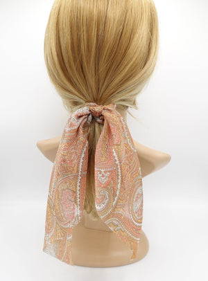veryshine.com scrunchies/hair holder paisley print chiffon scrunchies wing knot hair elastic scrunchy