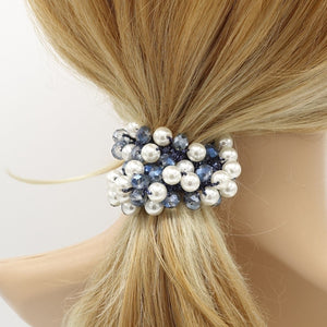 veryshine.com scrunchies/hair holder pearl ball angle stones beaded hair elastic ponytail holder woman hair accessory