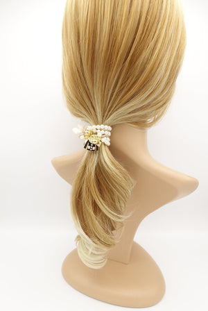 veryshine.com scrunchies/hair holder Pearl hair elastic pearl beaded multi strands hair elastic ponytail holder embellished hair accessory