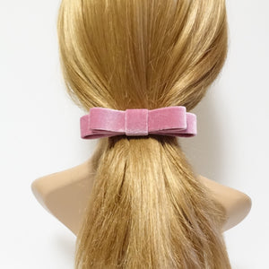 veryshine.com scrunchies/hair holder Pink narrow flat velvet bow french bow barrette