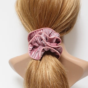 veryshine.com scrunchies/hair holder Pink pleated velvet hair scrunchies pretty hair accessory hair elastic scrunchie for women