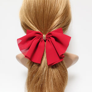 veryshine.com scrunchies/hair holder Red chiffon hair bow golden chain decorated butterfly hair bow barrette women hair accessory