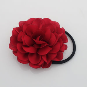 veryshine.com scrunchies/hair holder Red Handmade Dahlia Flower Hair Elastics Ponytail Holder