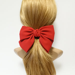 veryshine.com scrunchies/hair holder Red simple chiffon bow ponytail holder basic style hair bow tie elastics