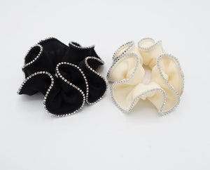 veryshine.com scrunchies/hair holder rhinestone edge chiffon scrunchies crystal decorated hair elastic scrunchie for women