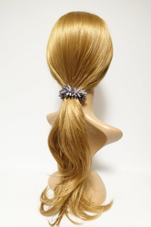 veryshine.com scrunchies/hair holder Rhinestone Hair Elastics Flower Petal Crochet Wrapped Elastic Ponytail Holder women hair accessory