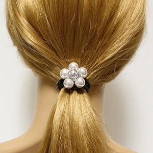 veryshine.com scrunchies/hair holder rhinestone pearl decorated hair elastic ponytail holder women hair tie accessory