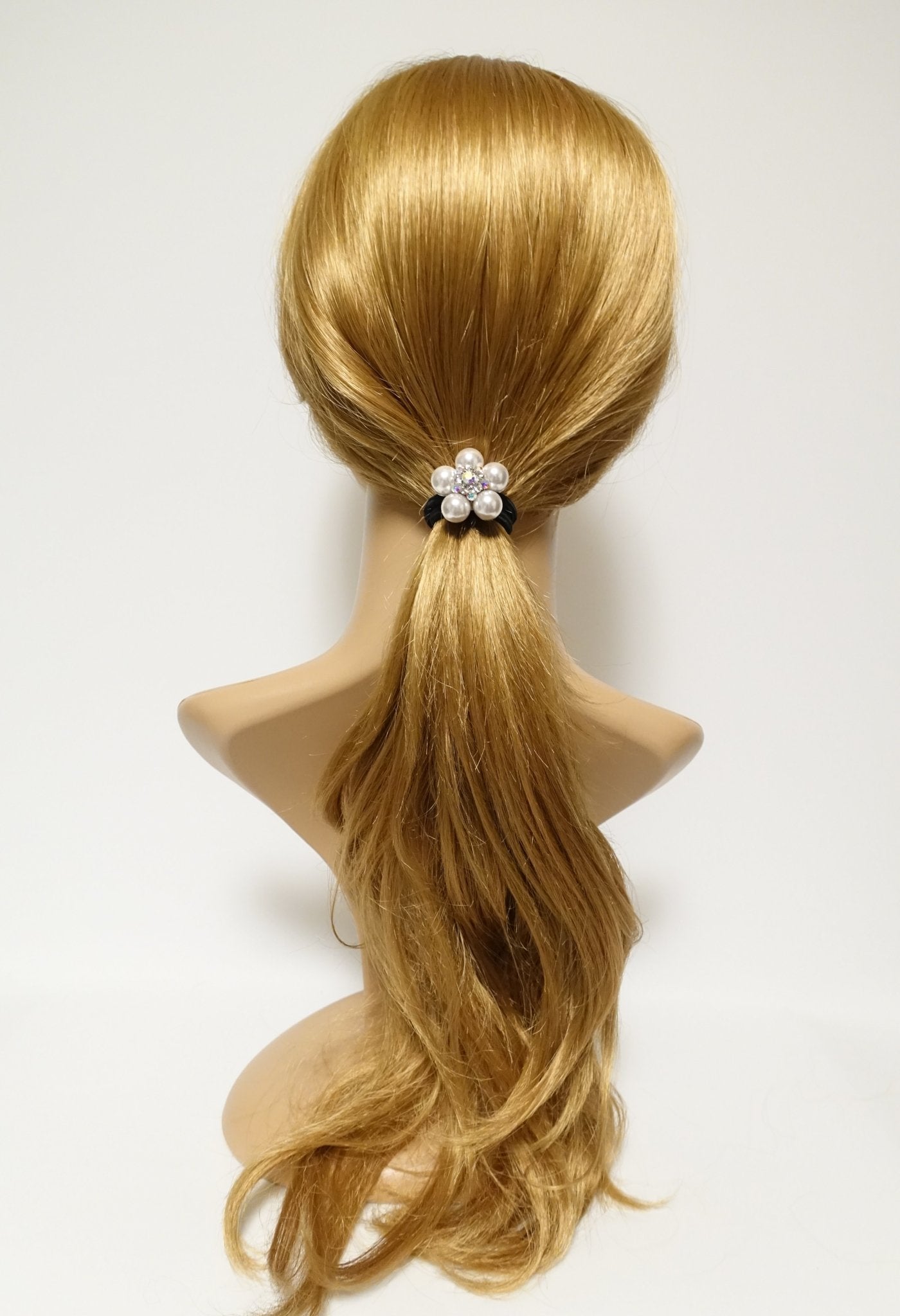 veryshine.com scrunchies/hair holder rhinestone pearl decorated hair elastic ponytail holder women hair tie accessory