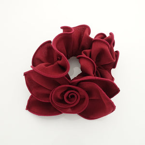 veryshine.com scrunchies/hair holder side flower bow decorated ruffle scrunchies women hair accessories