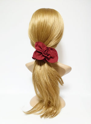 veryshine.com scrunchies/hair holder side flower bow decorated ruffle scrunchies women hair accessories