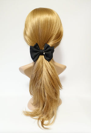 veryshine.com scrunchies/hair holder simple basic satin hair bow barrette glossy women hair pleat bow french clip