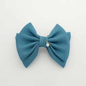 veryshine.com scrunchies/hair holder simple basic satin hair bow barrette glossy women hair pleat bow french clip