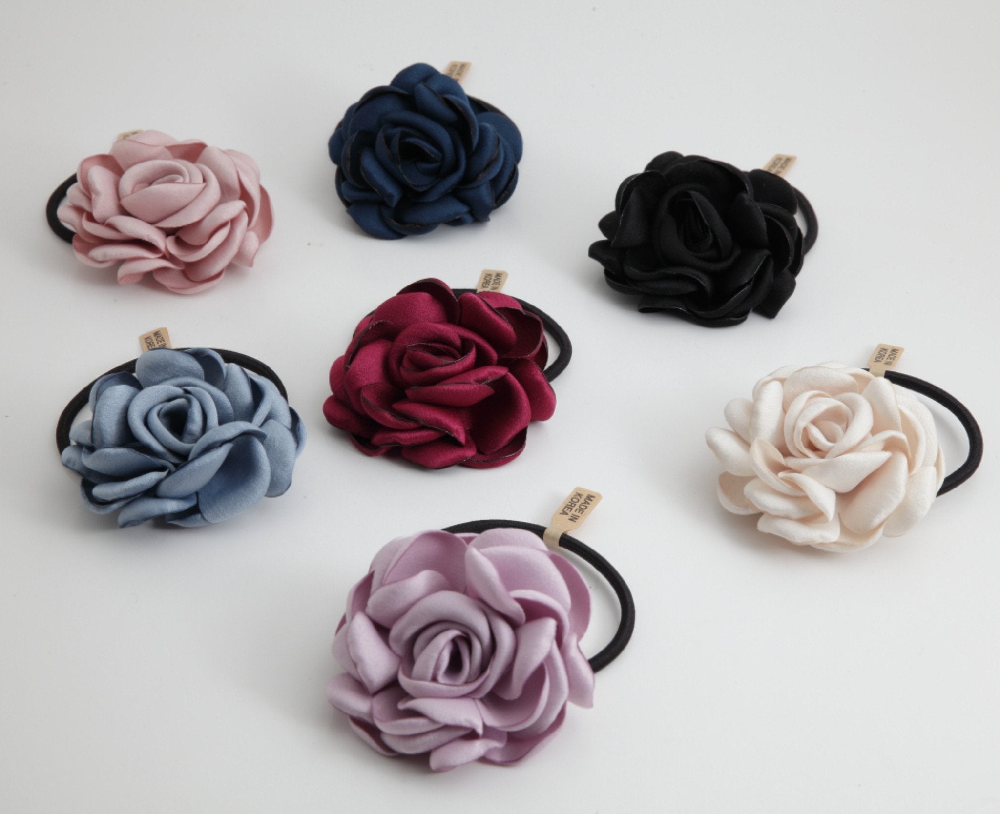 veryshine.com scrunchies/hair holder simple rose flower hair elastic ponytail holder
