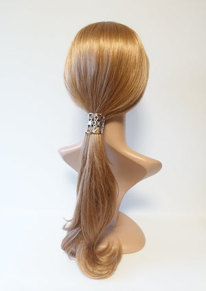 veryshine.com scrunchies/hair holder Stylish Brass Patterned Cuff Hair Elastic Ponytail Holder