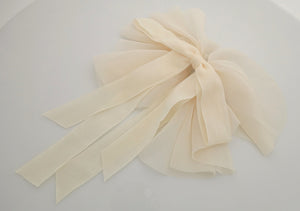 veryshine.com scrunchies/hair holder translucent chiffon hair bow ray fish motivated floppy hair bow french barrette