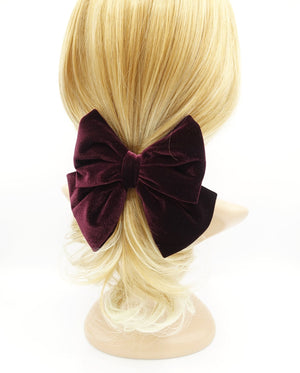 veryshine.com scrunchies/hair holder velvet hair bow dark tone K style women hair bow french barrette