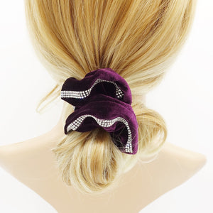 veryshine.com Scrunchies hotfix decorated velvet scrunchies medium scrunchy Fall Winter hair accessory