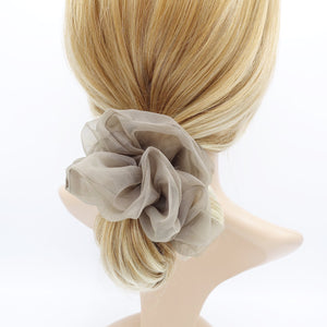 veryshine.com Scrunchies Khaki solid organza scrunchies see-through scrunchie woman hair accessory