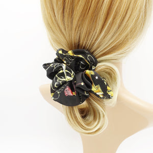 veryshine.com Scrunchies leather belt chain print satin scrunchies  women hair elastic accessories