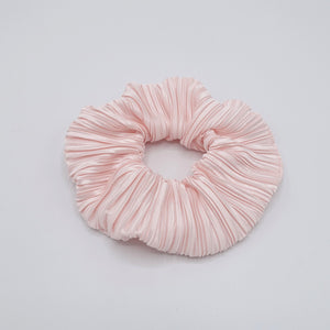 veryshine.com Scrunchies Light pink glossy pleated scrunchies, medium scrunchies for women