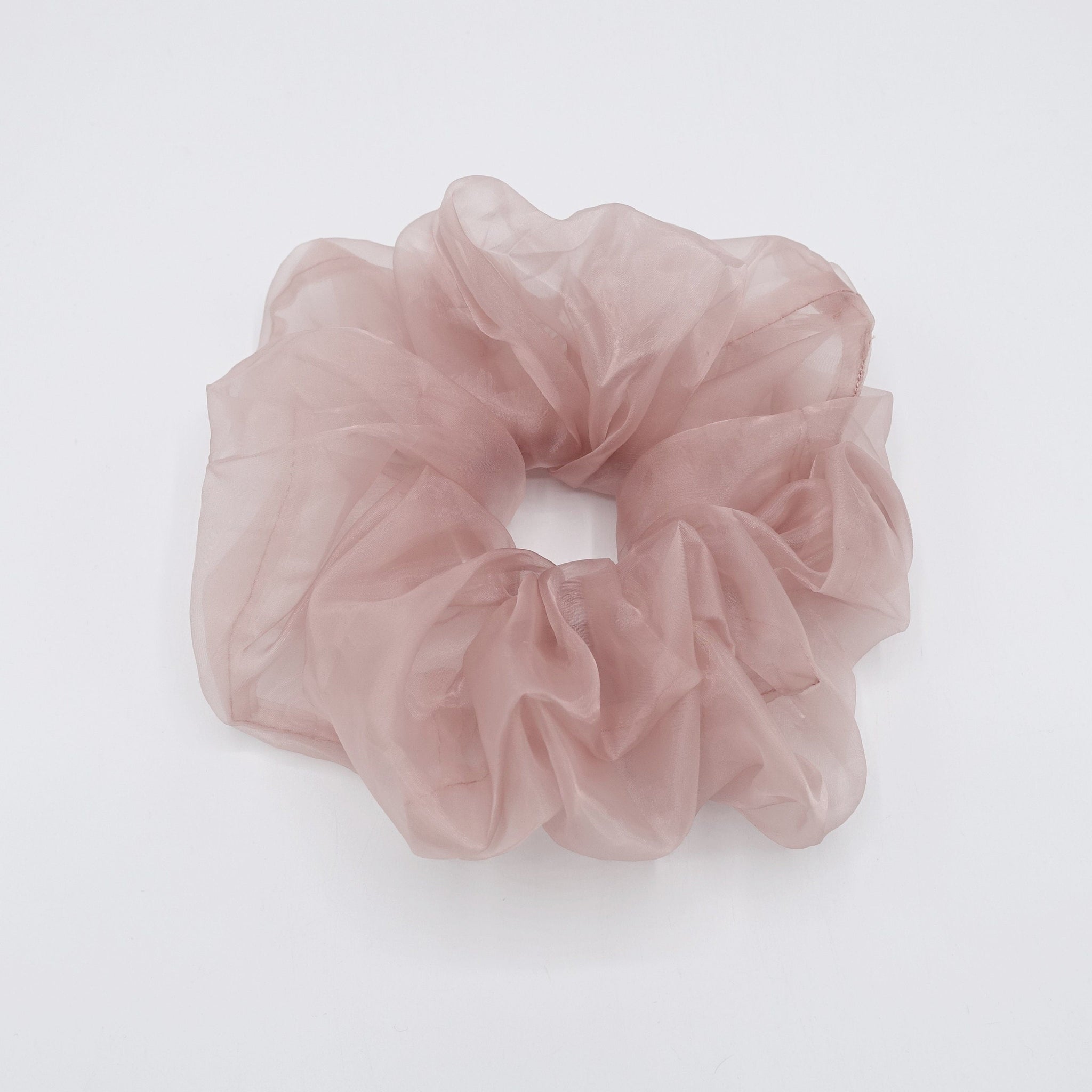 veryshine.com Scrunchies Mauve pink pastel organza scrunchies oversized hair ties for women