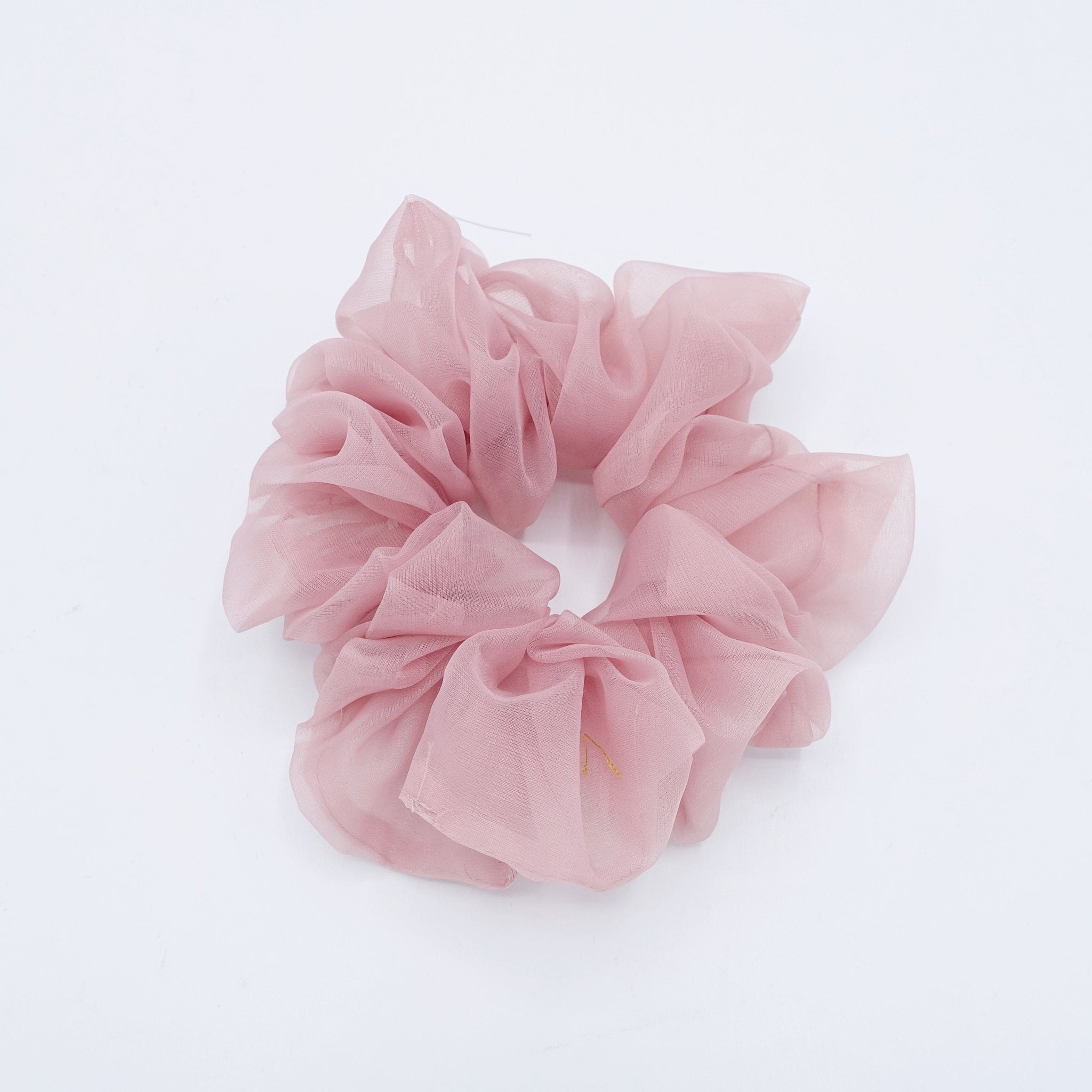 veryshine.com Scrunchies Mauve pink solid organza scrunchies see-through scrunchie woman hair accessory