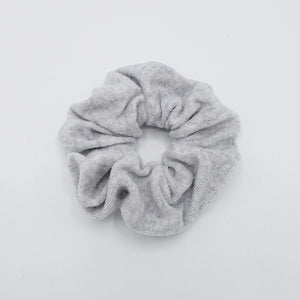 veryshine.com Scrunchies Melange gray terry cloth scrunchies solid cotton scrunchies hair elastic accessory for women