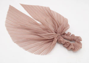 veryshine.com Scrunchies mesh pleated long tail scrunchies bow knot scrunchie women elastic hair tie accessories