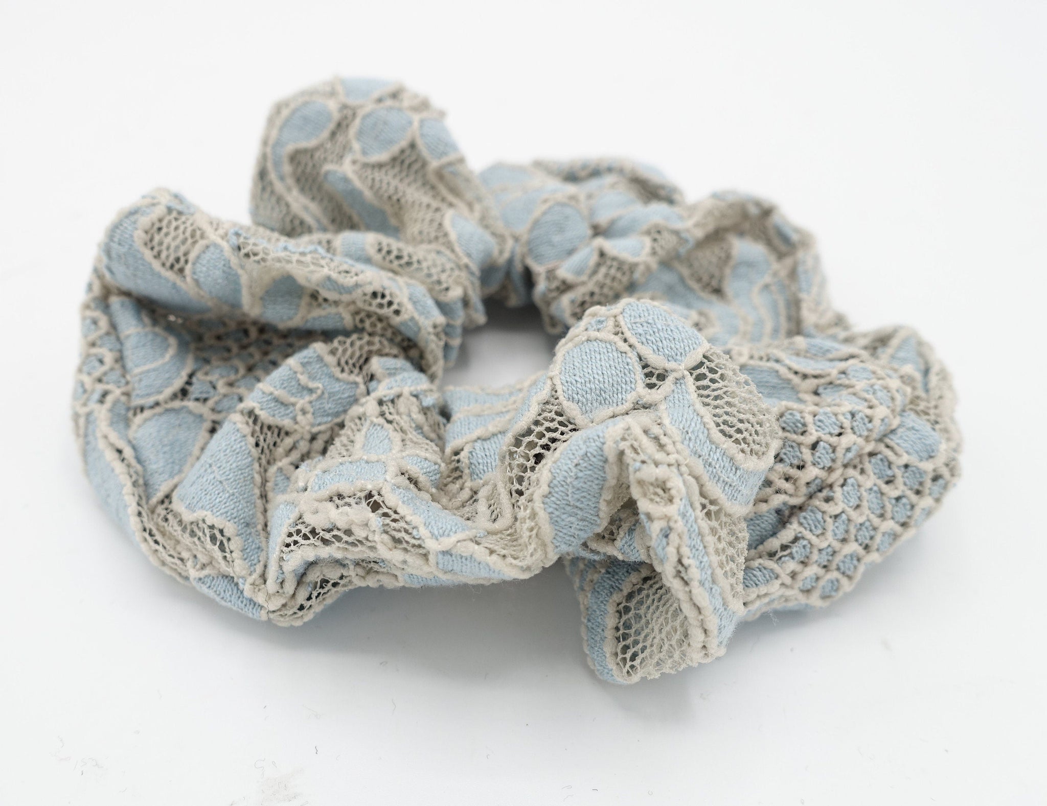 veryshine.com Scrunchies Mint floral lace scrunchies flower petal hair elastic women hair tie