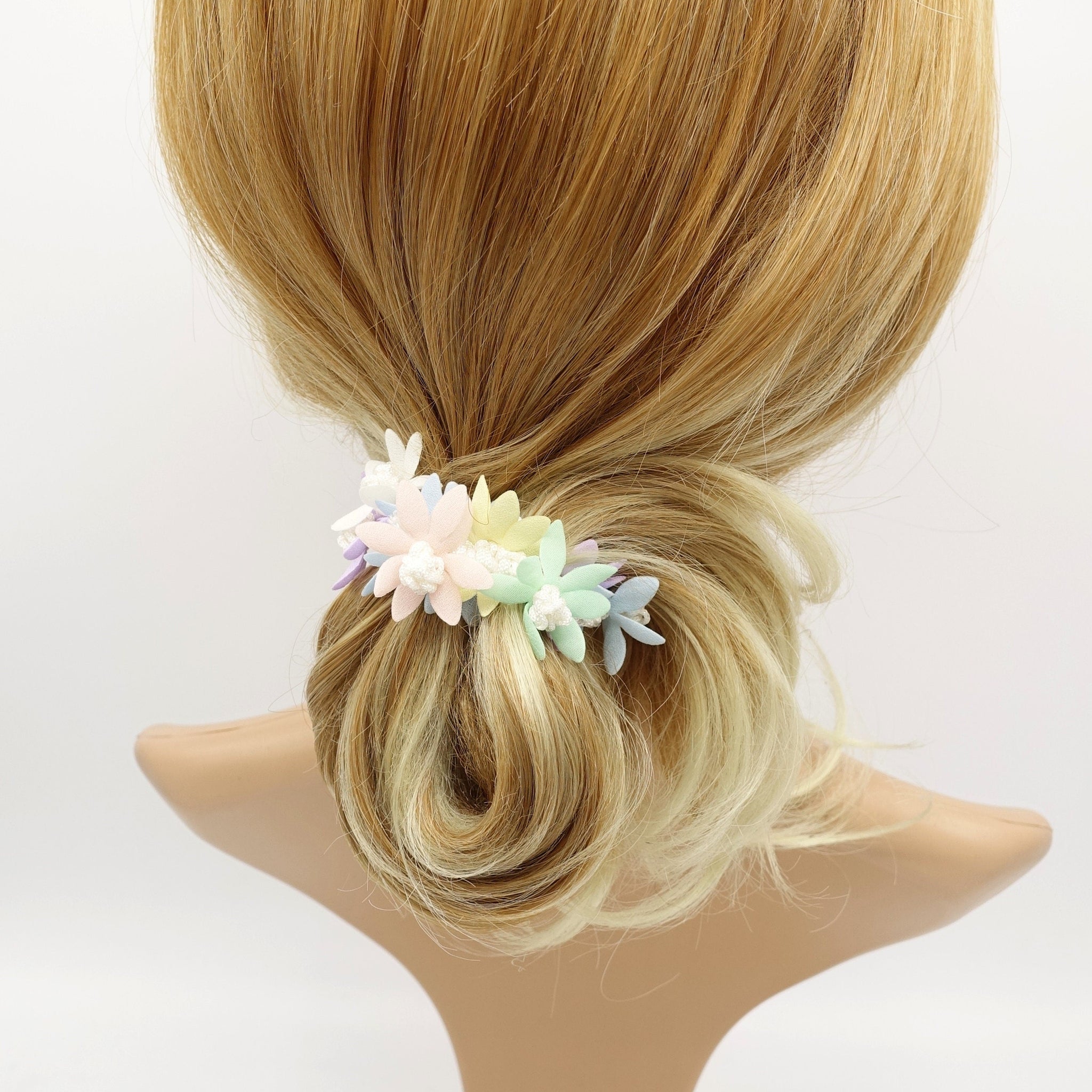 veryshine.com Scrunchies Multi pastel flower petal scrunchies hair elastic scurnchie for women