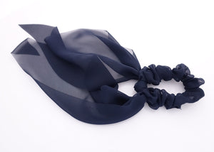 veryshine.com Scrunchies Navy chiffon long tail bow knot scrunchies stylish scarf hair tie hair bow for women
